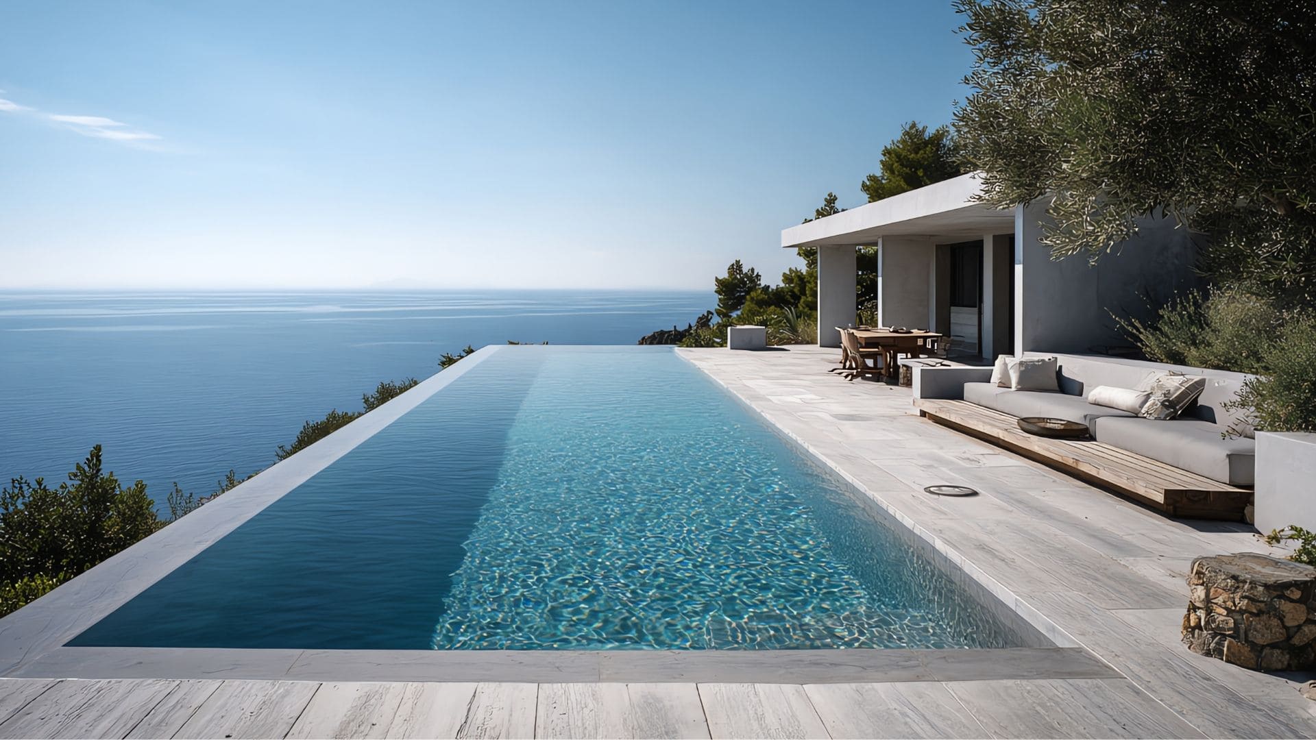 Luxury infinity pool villa with ocean view